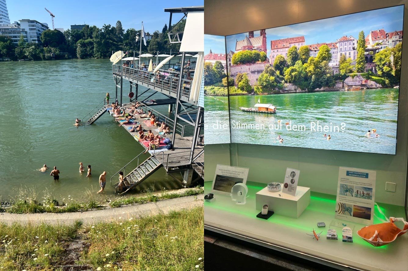 Swimming in the River Rhine in Basel, Switzerland