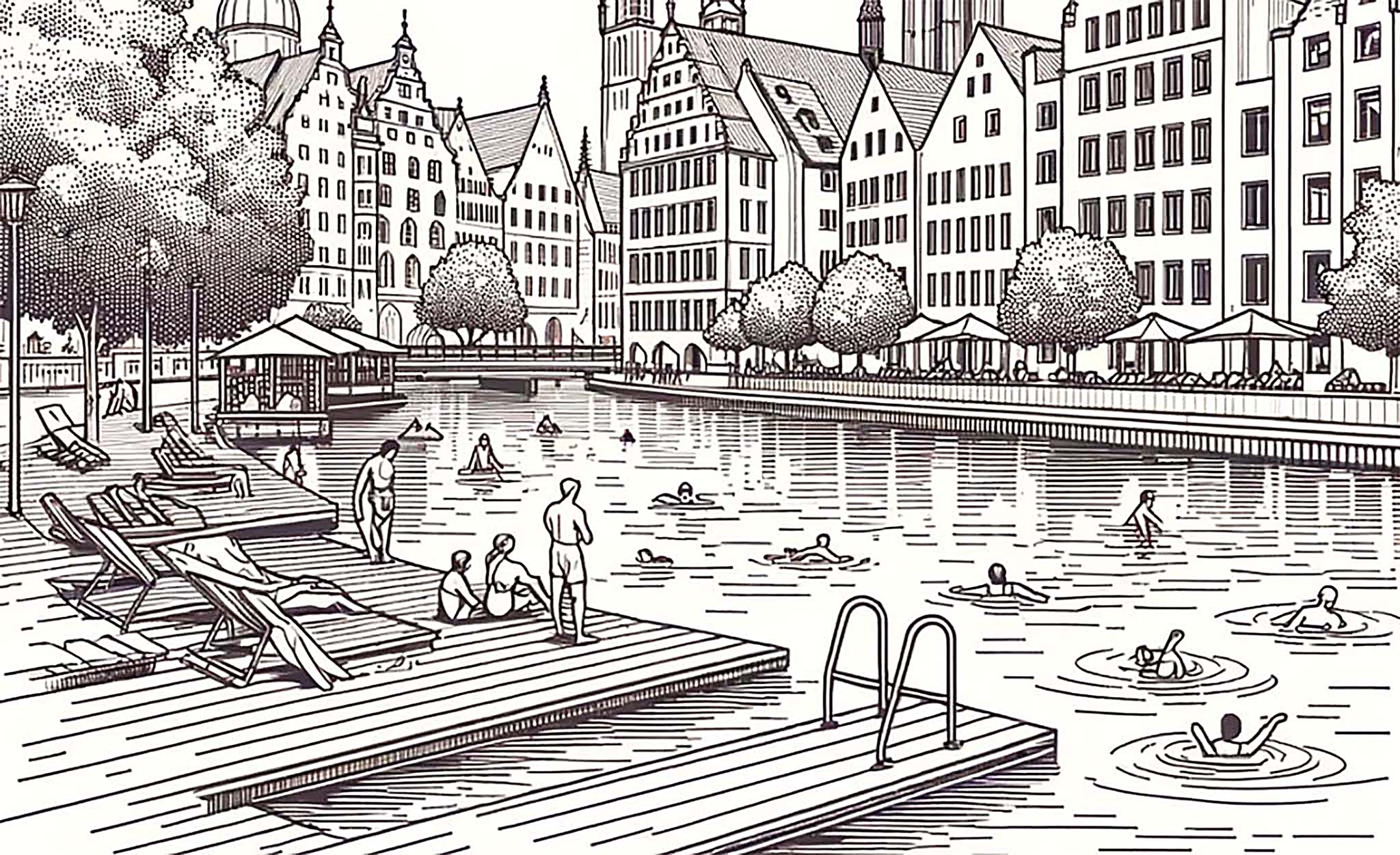 Urban bathing in the Rhône and Saône